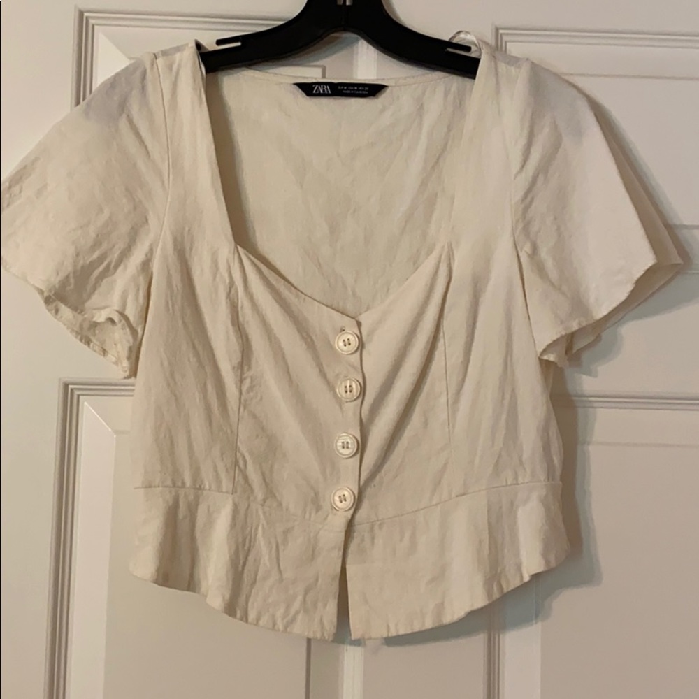 Zara cream top with buttons